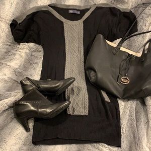 Black and grey sweater dress | Gene Fawn